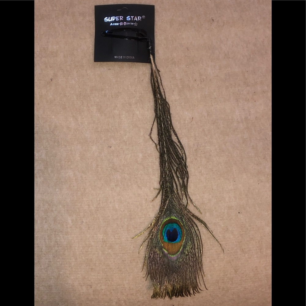 Peacock Feather Hair Accessory